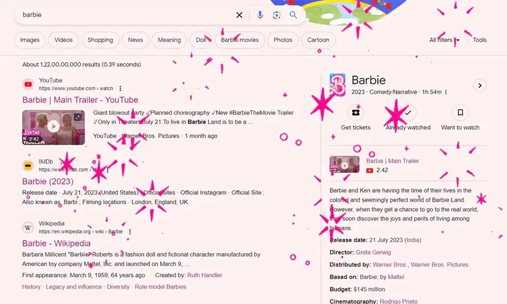 Barbie even turned the internet pink.